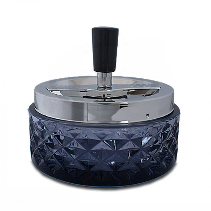 Bookwill - Draai-asbak - 120mm - Glas - Chrome/Zwart