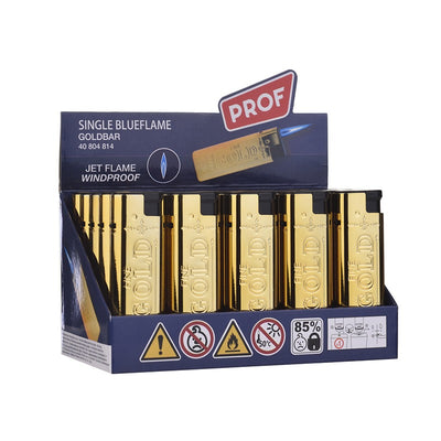Prof - Jetflame aansteker - Goldbar - Display (25-stuks)