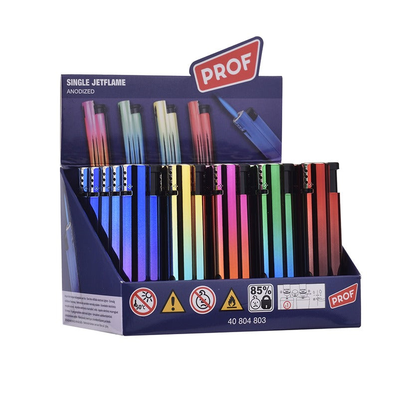 Prof - Jetflame aansteker - Anodized - Display (25-stuks)