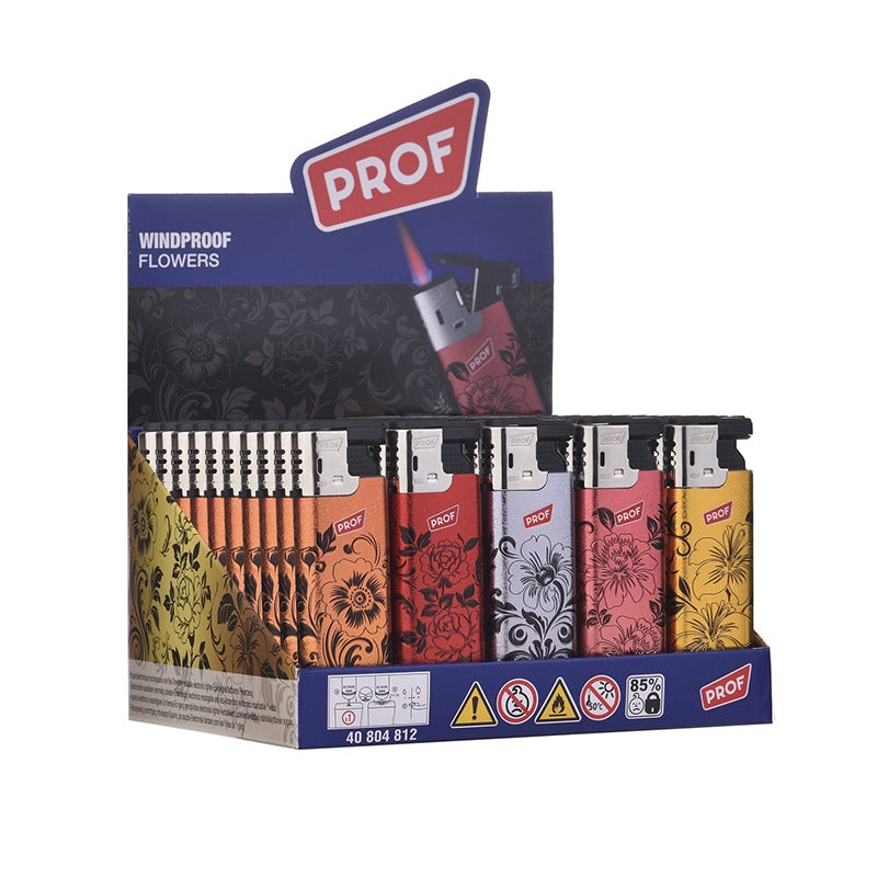 Prof - Turbo aansteker - 3D Flowers - Display (50-stuks)