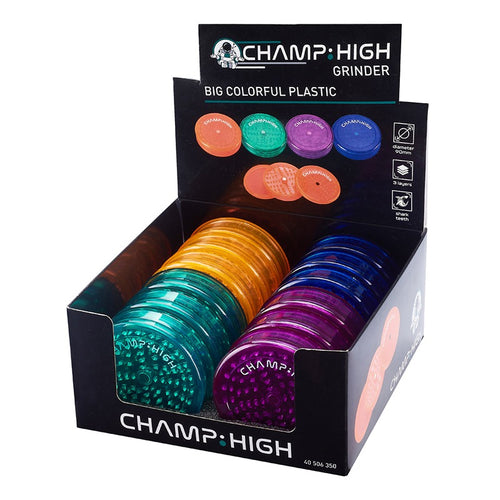 Champ - Grinder 90mm - Plastic - 3-Delig - Display 12-stuks