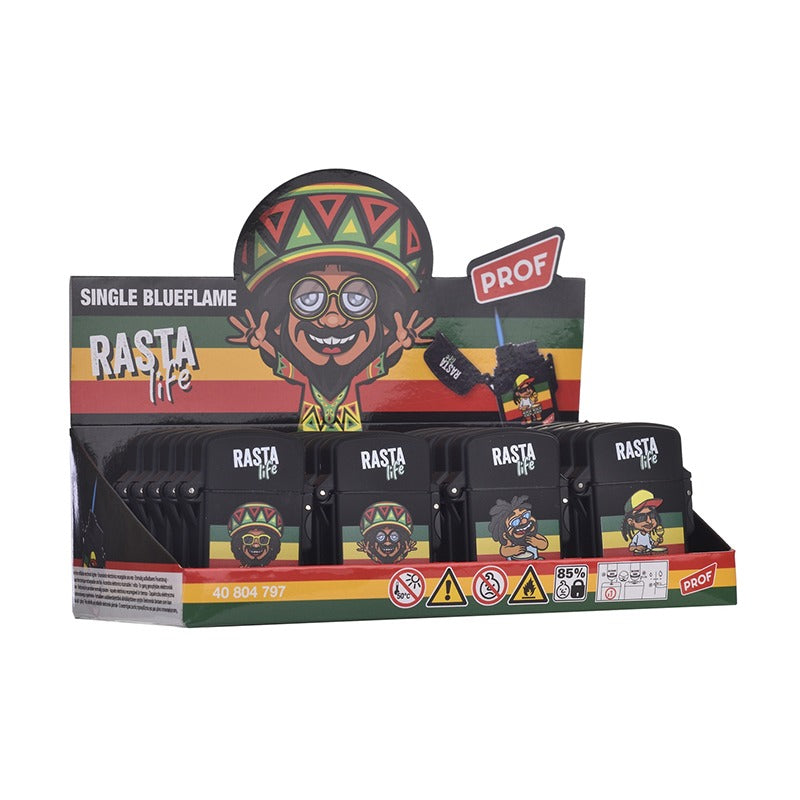 Prof - Jetflame aansteker - Rasta Life - Display (20-stuks)