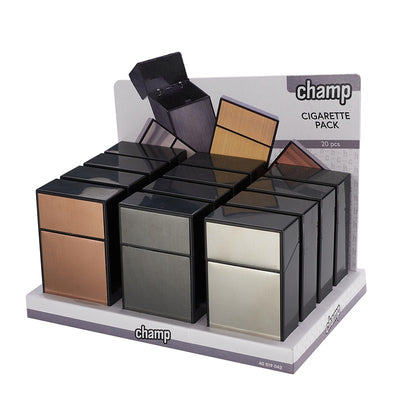 Champ - Sigarettenbox - Brushed Metal - Display (12-stuks)