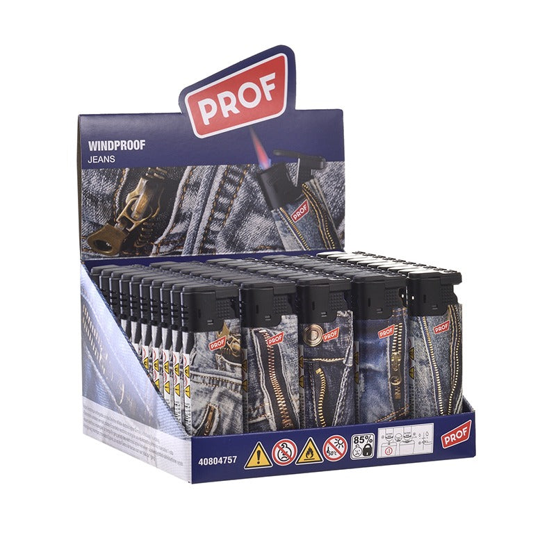 Prof - Turbo aansteker - 3D Jeans - Display (50-stuks)