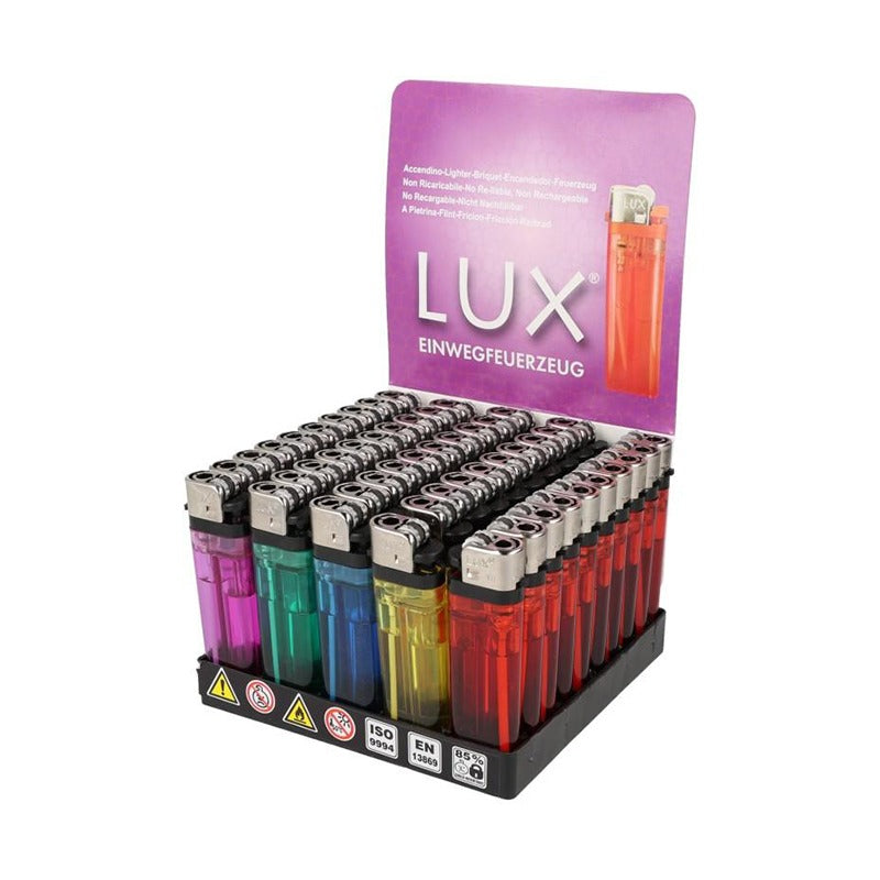 Lux - Wegwerp aansteker vuurst - Transparant - Display 50st