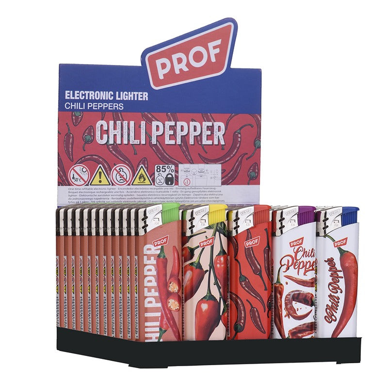 Prof - Wegwerp Piezo - Chili Peppers - Display 50st.