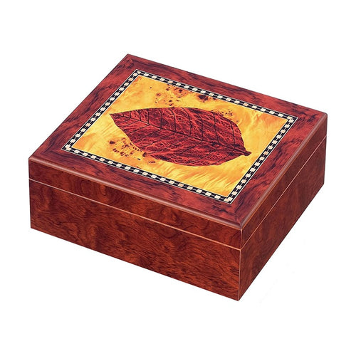 Bookwill Humidor - 25 Cigars - Tobacco Leaf