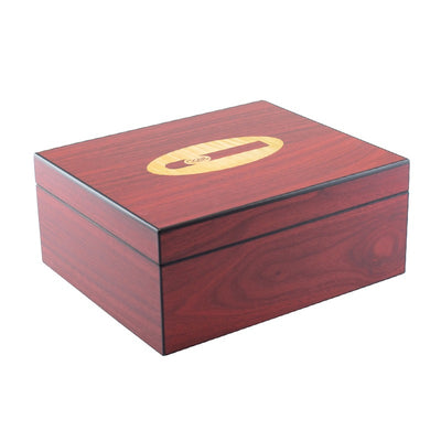 Bookwill Humidor - 35 Cigars - Rosewood w/ Cigar Logo