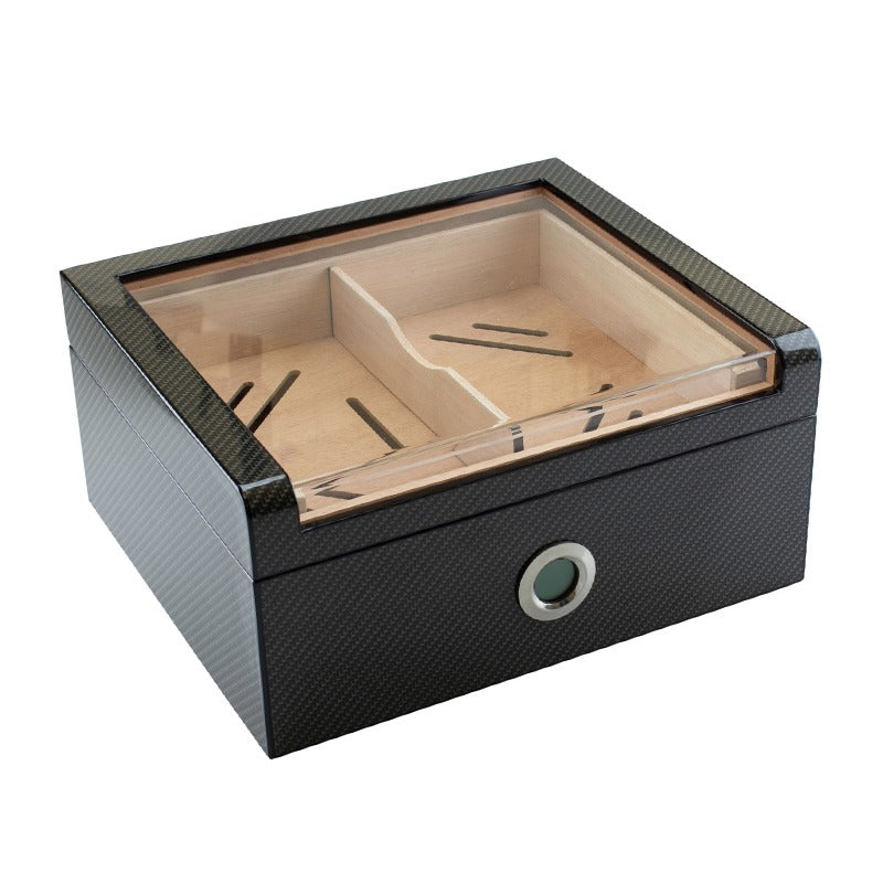 Bookwill Humidor - 75 Cigars - Glass top w/ Hygrometer