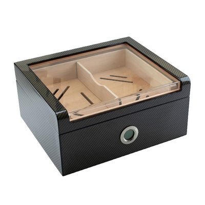 Bookwill Humidor - 75 Cigars - Glass top w/ Hygrometer