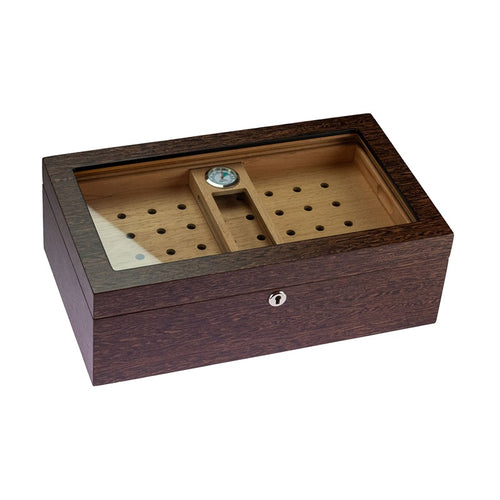 Bookwill Humidor - 50 Cigars - Matt Wood w/ Hygrometer