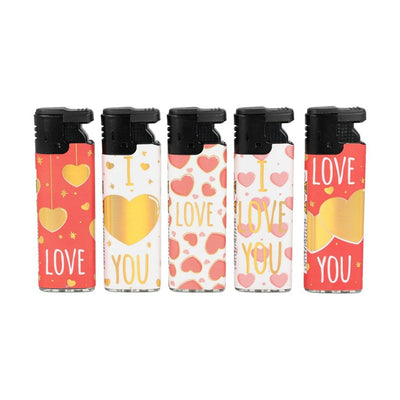 Lux - Turbo Wegwerp aansteker -  Gold Love Rubber - 50 st.
