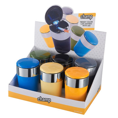 Champ - Auto-Asbak / Peuken-beker - Colours - Display 6 st.