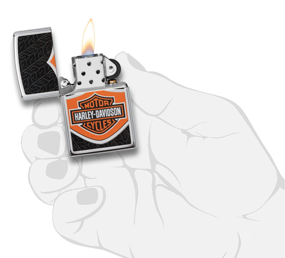 Zippo - Harley-Davidson Black and Orange logo