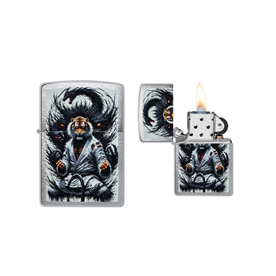 Zippo - Tiger Design Brushed Chrome